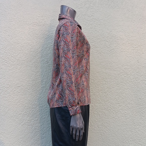 PINS AND NEEDLES (USA) LADIES VINTAGE PAISLEY BLOUSE/BUTTON DOWN LUXURY TOP - Picture 14 of 17